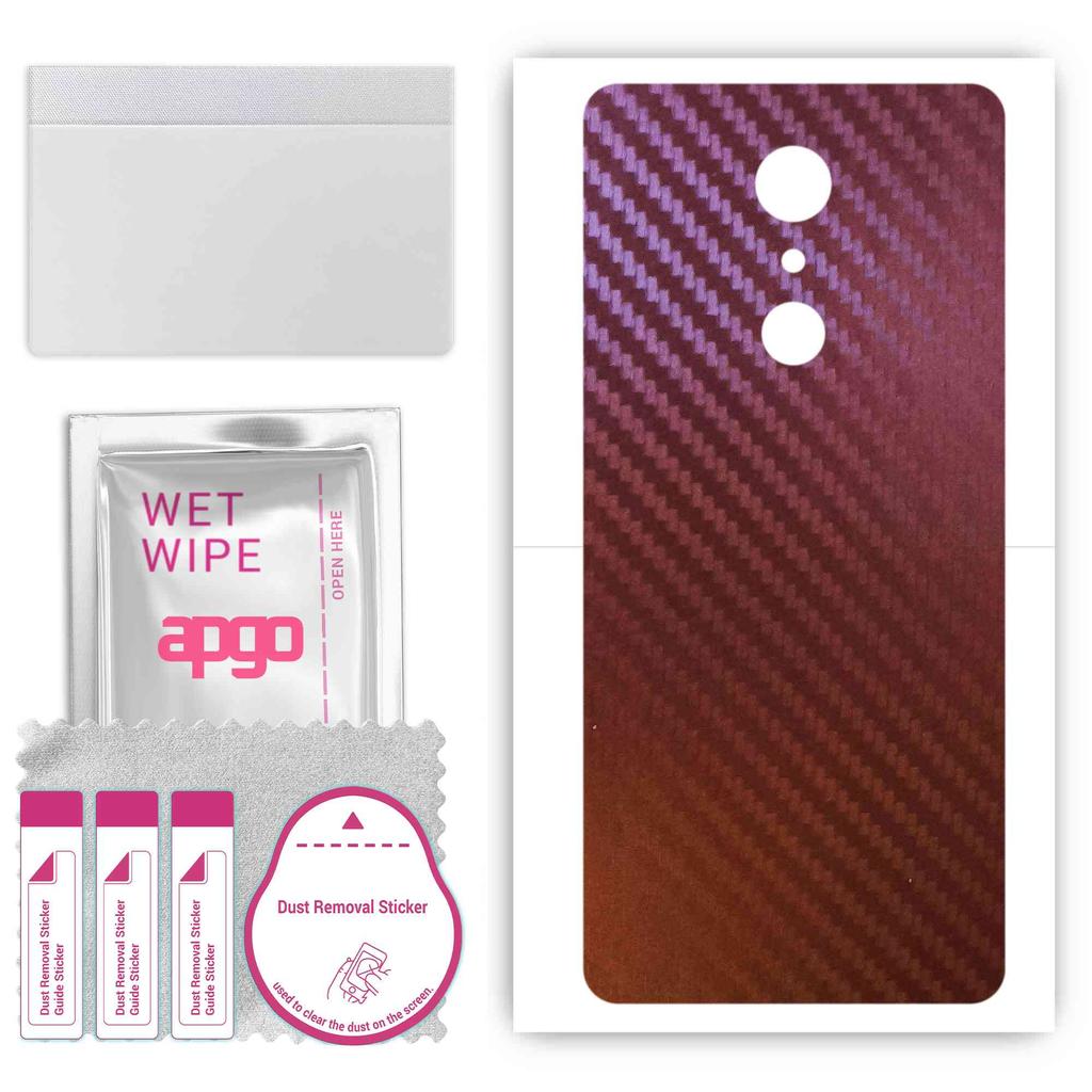 apgo Skin Sticker Film Foil Vinyl for the BACK Compatible with LG Q9, Scratch-resistant, Easy To Install - Carbon Chameleon CAKA5