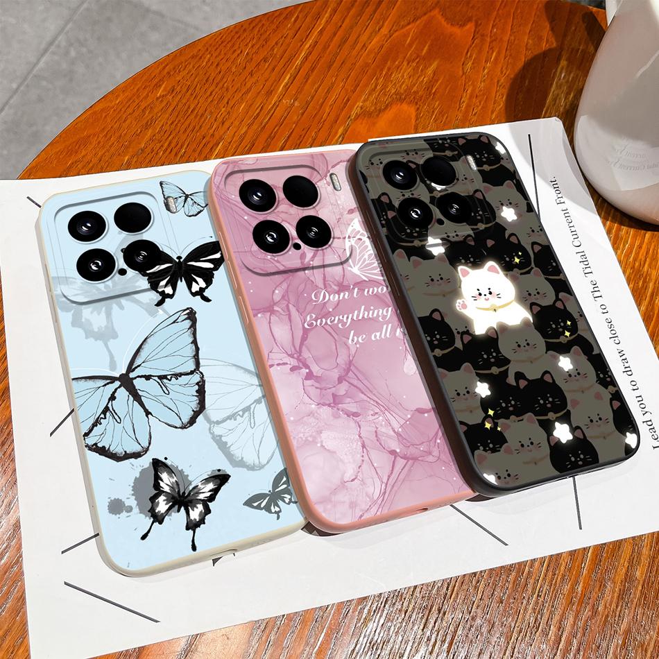For Xiaomi 15 Pro Case For Xiaomi 14 Pro Phone Cases Various Style Soft Liquid Silicone Mi15 Mi14 Back Cover Anti Drop Bumper