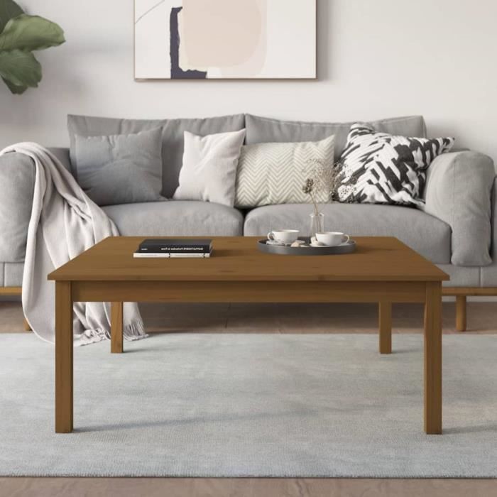 VidaXL Table basse Marron miel 100x100x40 cm Bois massif de pin 814292