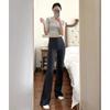 Womens High-Waisted Ribbed Flared Leggings With Side Slit Stretchy Cotton Blend Yoga Pants Casual Wear