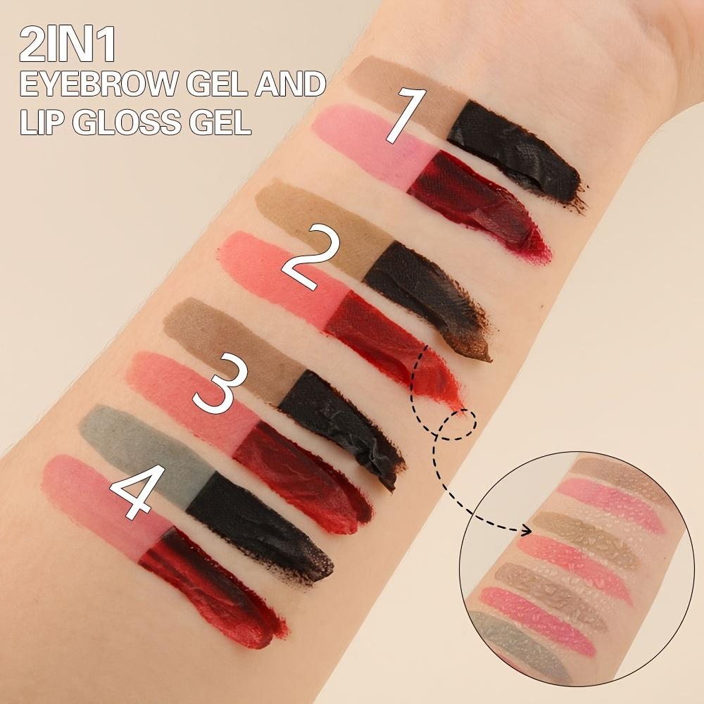 Gel per sopracciglia e tinta labbra 2 in 1 Strappabile Cosmetico Combinato Lunga Tenuta Colore Intenso Resistente al Sudore Trucco Peeling