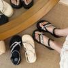 Fairy style fashion open-toed silver sandals female 2025 summer new muffin platform French with skirt beach shoes
