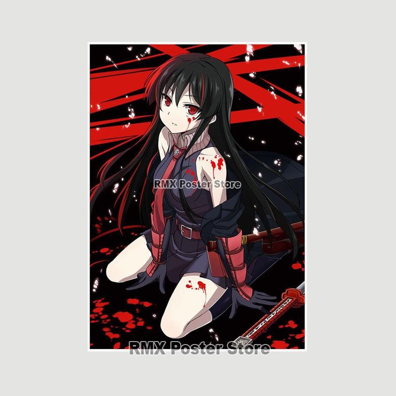 Akame Ga Kill Anime-Poster und Drucke, Wandkunst, Dekoration, weißes Papier, dekorative Gemälde, Bilder, Wohnzimmer, Zuhause, Wandbild