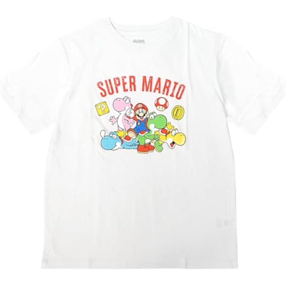 [Fine Plus] T-shirt Super Mario Colorful Yoshi Short Sleeve Merchandise Mario Yoshi