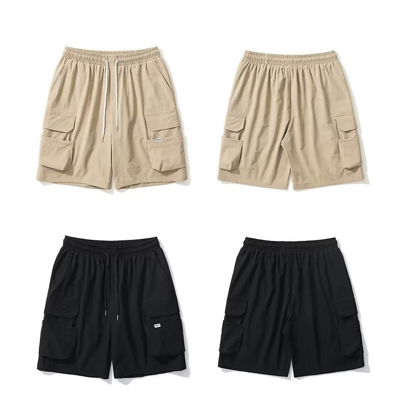 Summer Men's Overalls Short  Style Baggy Straight Cropped Pants
