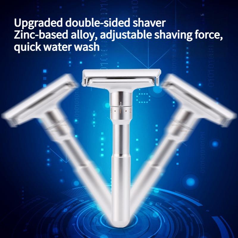 1SET Manual Razor Men's Razor Manual Adjustable Sharpness Zinc Alloy Vintage Razor