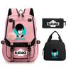 Blue Prison Student School Bag Children'S Meal Bag Casual Pencil Bag Three-Piece Set