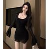 Royal sister style sexy hottie shows figure slim fit hip wrap dress purple beautiful beautiful small skirt