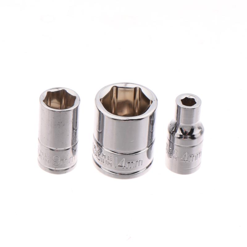 1/4Inch 4-14Mm Six Angle Sleeve Convert Hex Deep Socket Wrench Head Sleeve For Ratchet Wrench Auto Repair Hand Tool