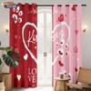 Valentine's Heart Digital Print Blackout Curtains, Customizable Polyester with High-Precision Sun Protection.