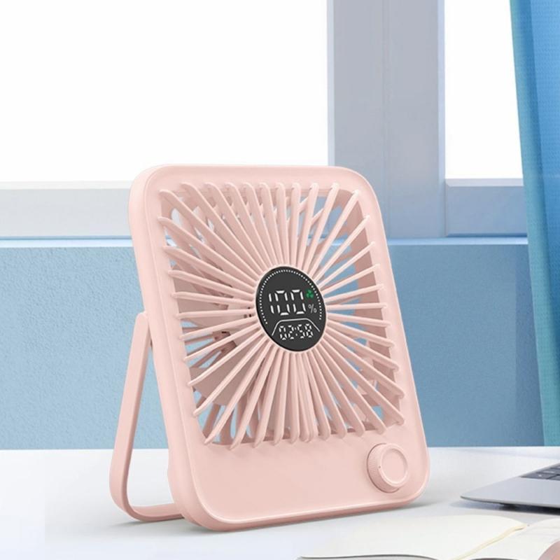 Portable Sized Desk Fan Build-in Battery Quiet Operation 100 Gear Speeds Adjustable Tilt For Office Study Home Use