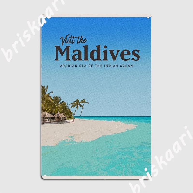 

Visit Maldives Metal Plaque Poster Wall Mural Mural Classic Plaques Maldives Travel Tin sign Posters 20x30cm