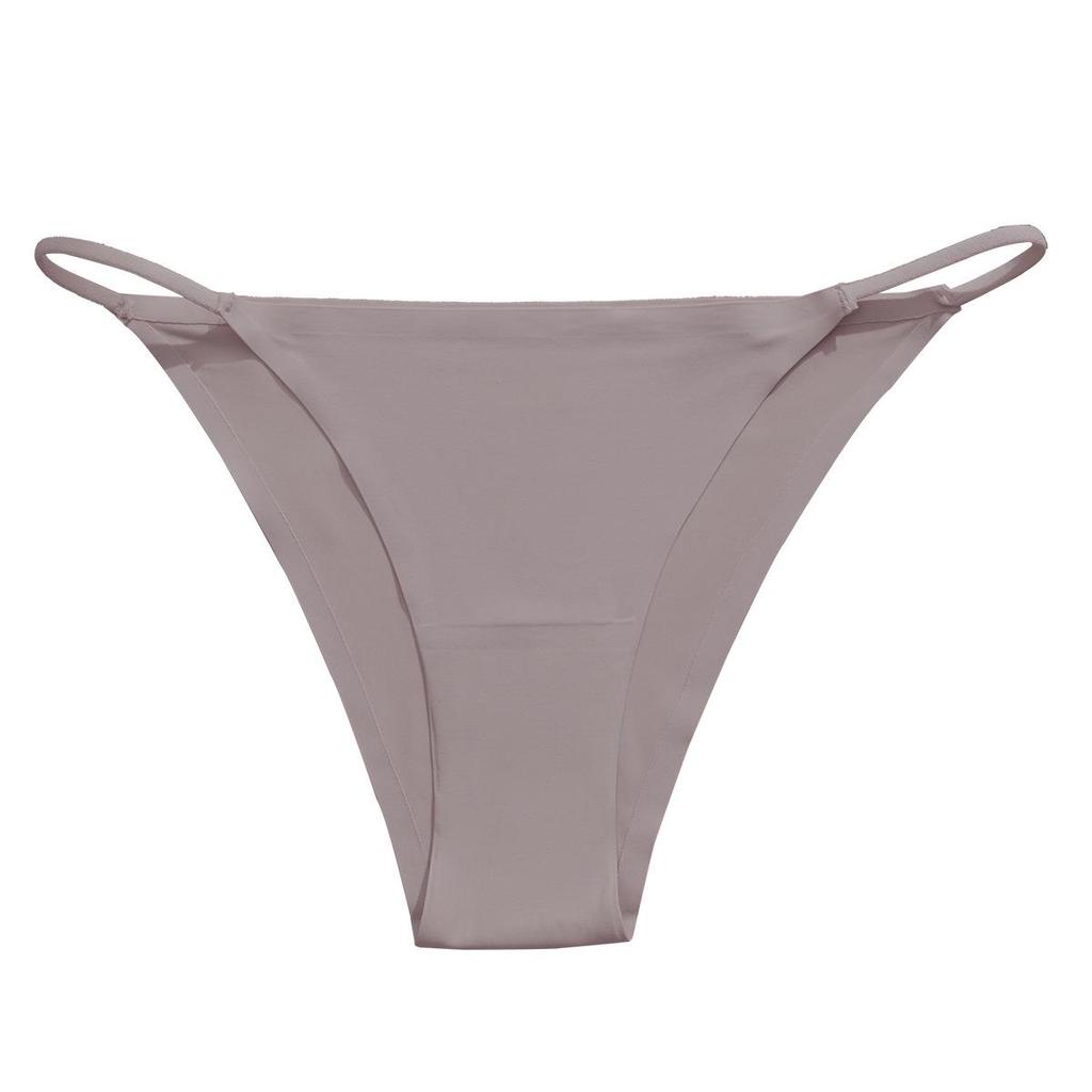 Seamless Low-Waist Ice Silk Thong - Women's Large Size