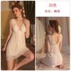 Women's Lace Padded Backless Sleep Dress with Mesh Robe Lounge Set