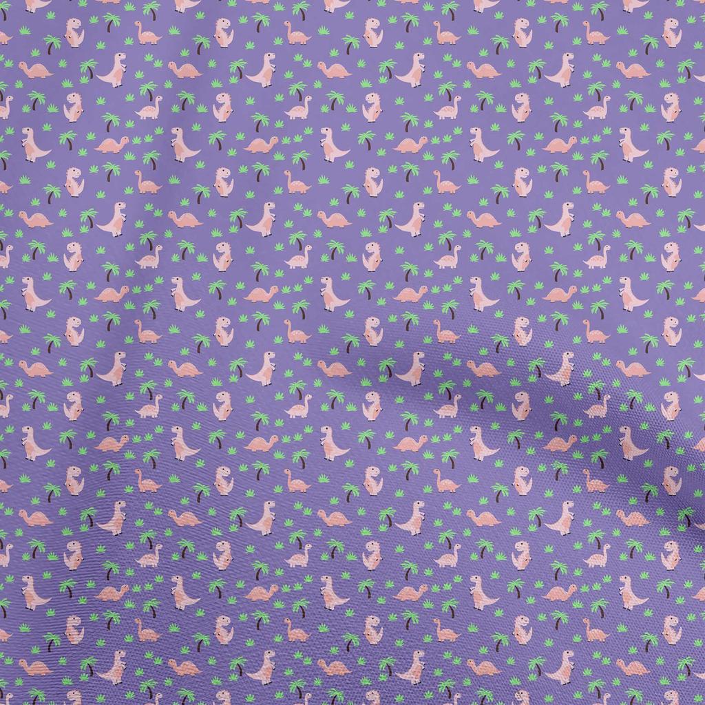 oneOone Cotton Flex Light Pink Fabric Colorful Dinosaur Cartoon Quilting Supplies Print Sewing Fabric By The Yard 40 Inch