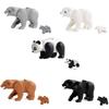 MOC Zoo Animals Building Blocks African Elephant Camel Deer Wolf Crocodile Tiger Lion Sheep Warhorse Mini Brick Kid Toy Gift S06