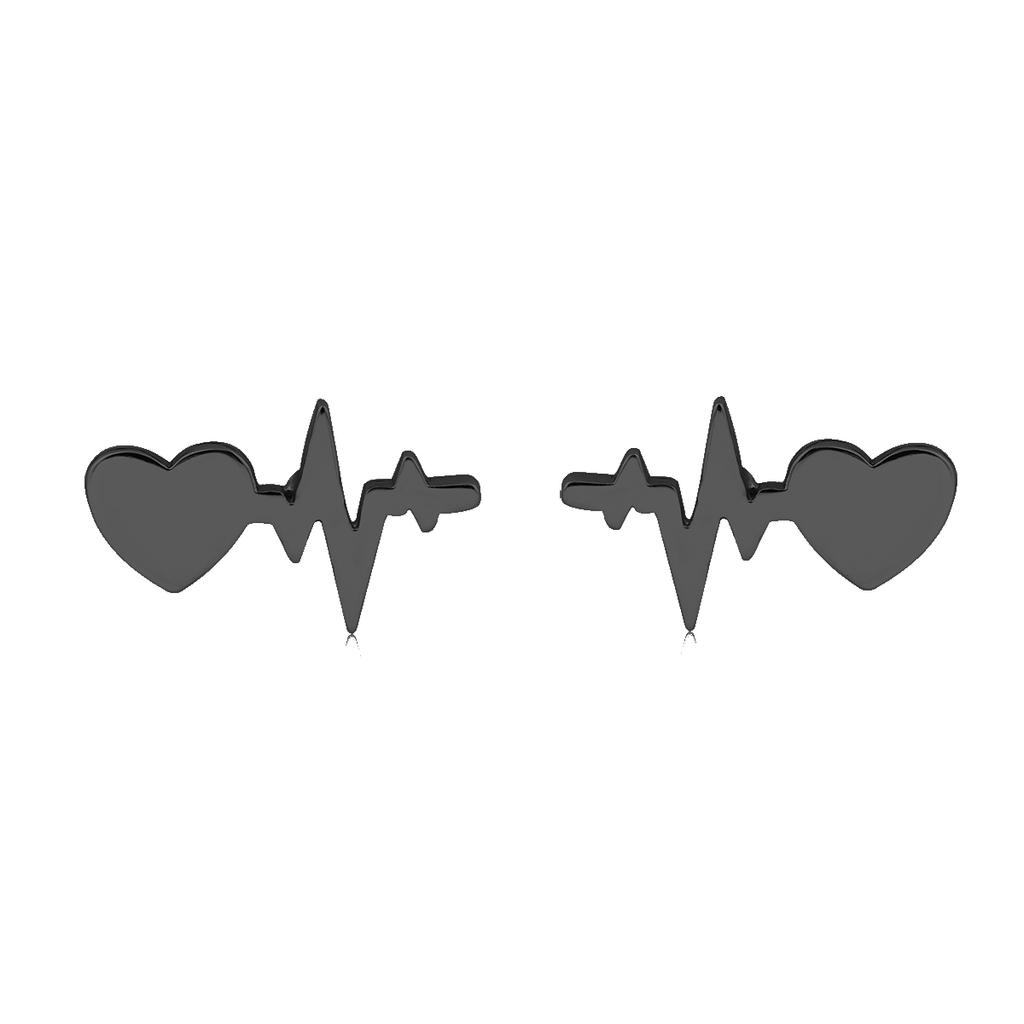 Classic ECG Heartbeat Stud Earrings Medical Fashion Jewelry for Women Nurse Doctor Small Stainless Steel Earings Party Bijoux