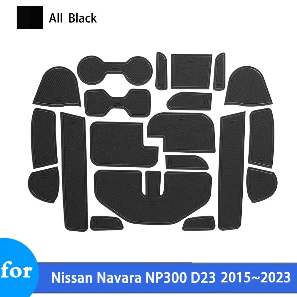 

For Nissan Navara Frontier NP300 D23 MK3 2015~2025 2025Door Groove Cup Non-slip Rubber Mat Renault Alaskan Mercedes-Benz X-Class чёрный