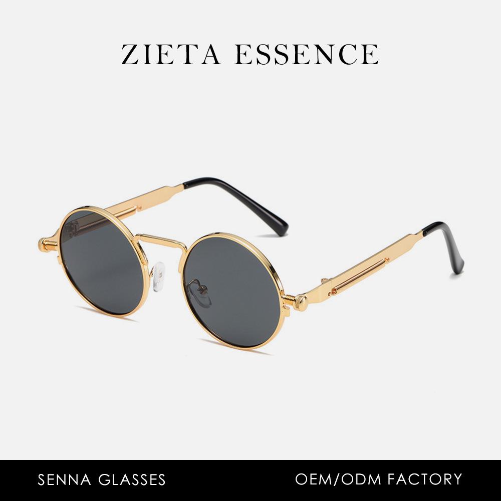 Metal Punk Style Sunglasses Retro Spring Small Frame Oval Sunglasses Street Shot Glasses 8478