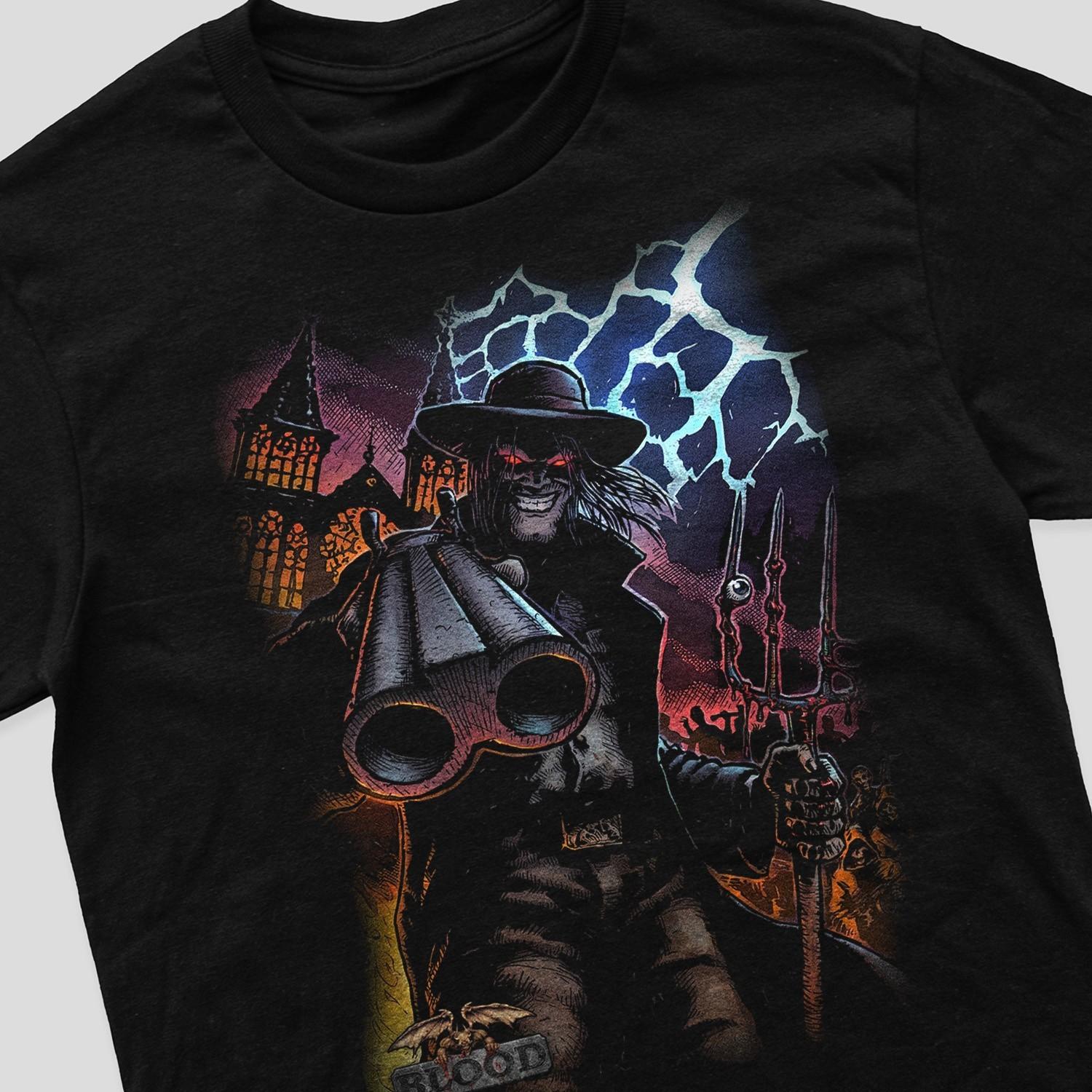 Blood PC Game Retro Design 80s 90s Gaming Nostalgia Gamer T-Shirt Mens Womens Tees Top S