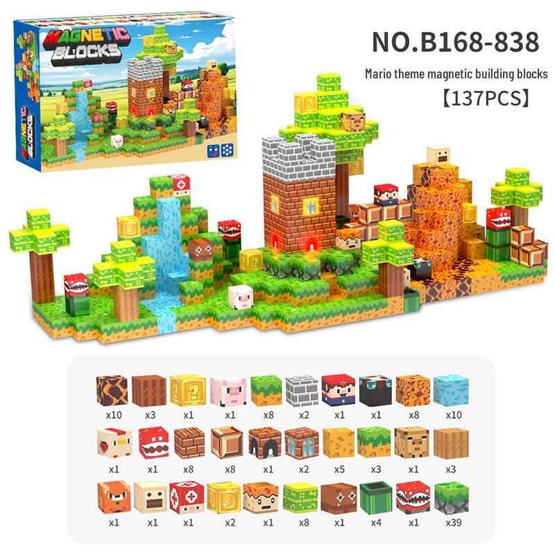 2.0cm DIY Magnetic Building Blocks with Lights - Magnetic Cubes Military Engineering Farm Set