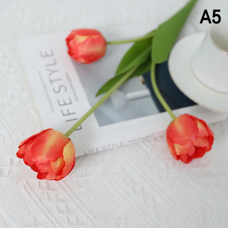 Simulation 3 Silk Tulips Home Living Room Dining Table Wedding Halloween Decoration Artificial Flowers Fake Flowers Fake Plants