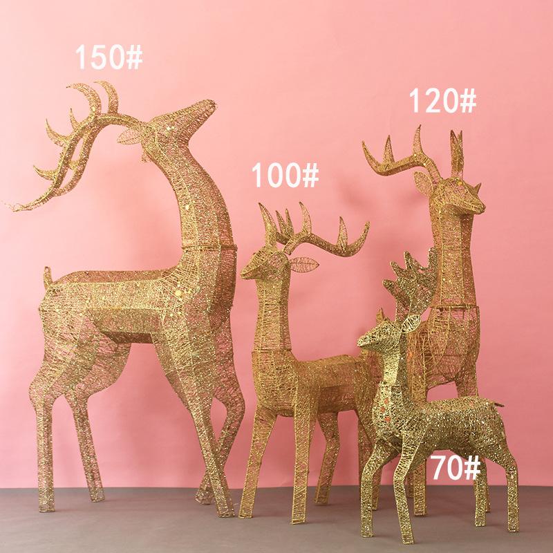Christmas Elk Decoration Christmas Outdoor Decorations Xmas Deer Yard Lights Decor for Yard Garden Lawn Champagne Buck