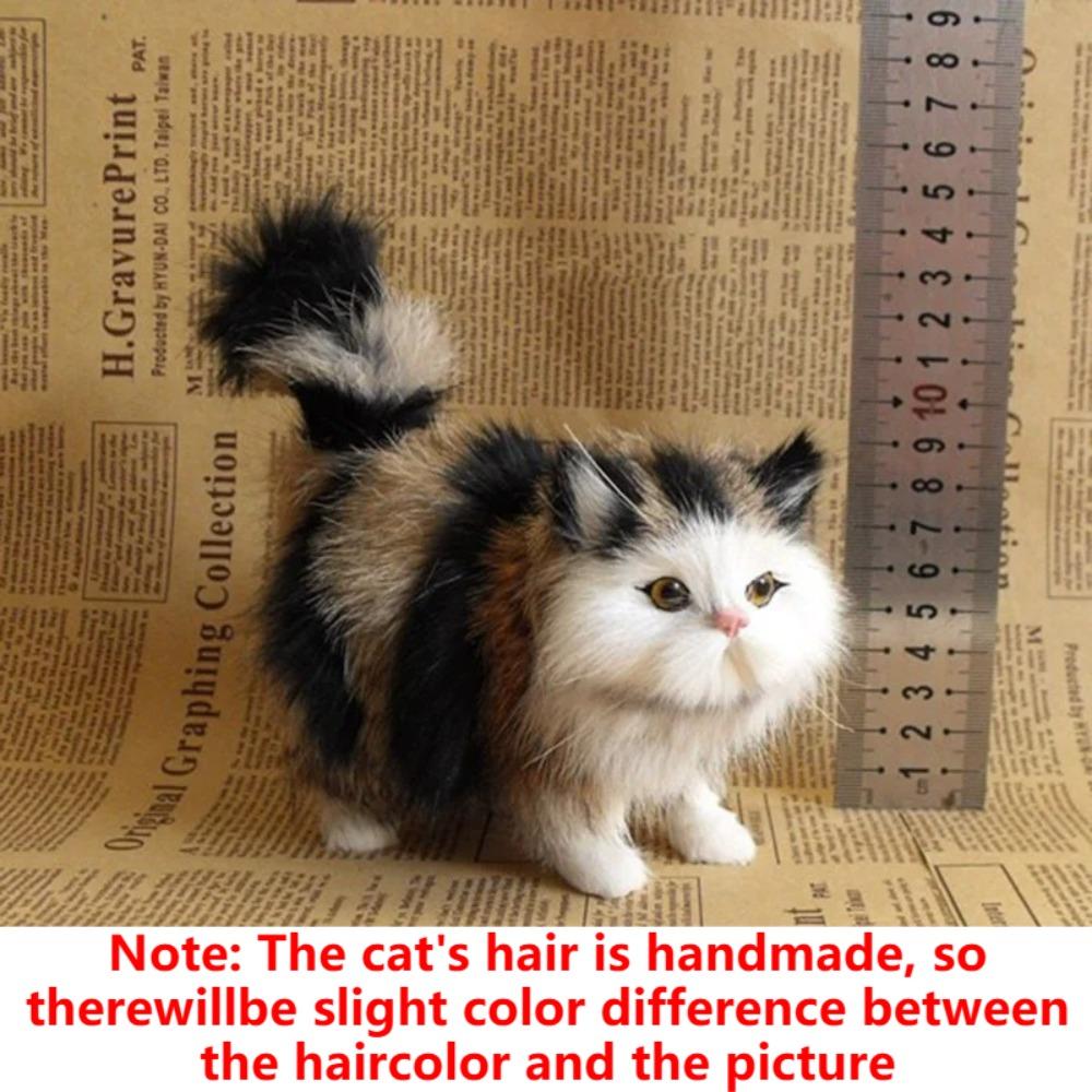 Simulation Cute Cat Plush Toys Hard Stuffed Kitten Model Fake Cat Realist Animals For Kids Girls Birthday Valentine'S Day Gift