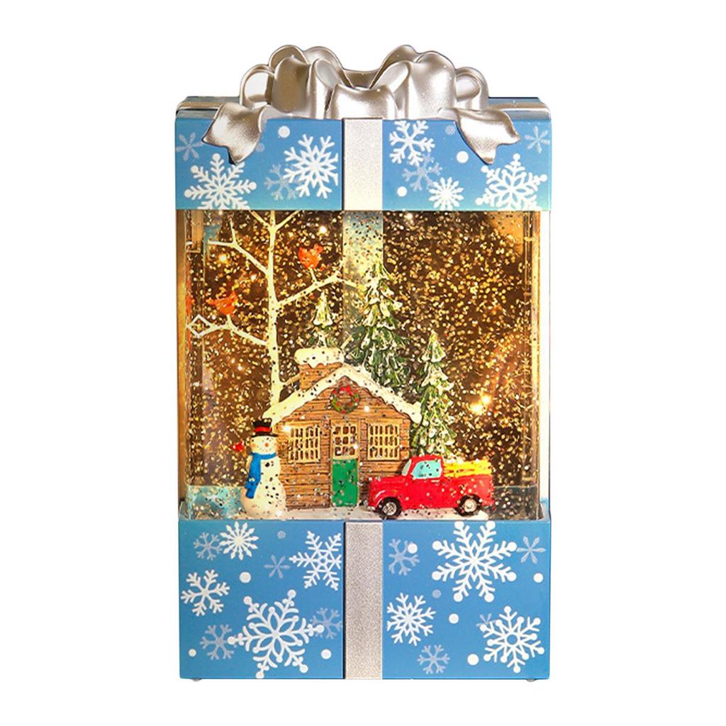 Musical Snowglobe Gift Box Christmas Music Box for Living Room Cafes Holiday