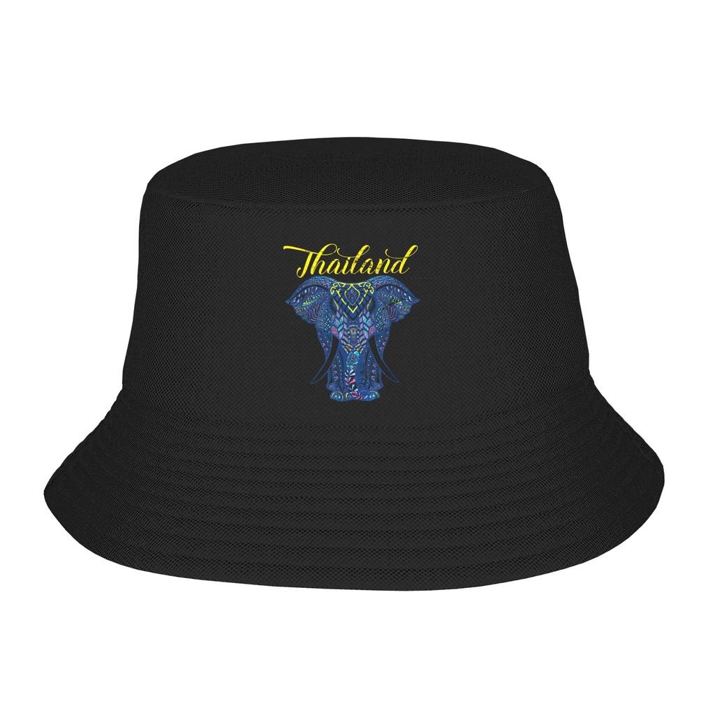 Vintage Thailand Bucket Hat  Hawaii Fisherman Caps Foldable Vacation Sun Hats For Unisex Trendy Printed Cap