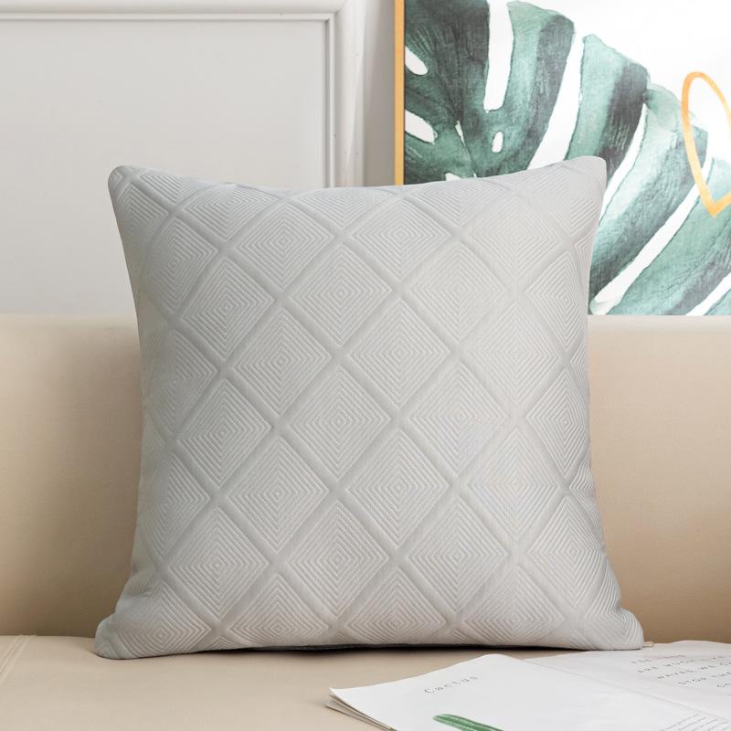 1pcs Creative Ice Silk Pillow Cover Solid Color Diamond Pattern Cushion Cover Home Sofa Decorative Pillowcase 45x45cm