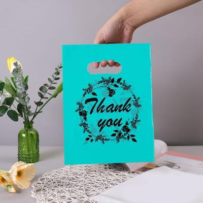 100 Pcs Holiday Gift Bags Thank You Print Gratitude Expression Reusable Strong Bearing Dress Shop Gift Shop T-Shirt Pants Package Bags Grocery