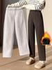 Women's Plus Velvet Harem Pants - Thick Wool Straight-Leg, Slimming Fit, Petite & Versatile for Autumn/Winter