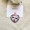 Cute Girl Wavy Edge Heart-shaped Bow Hair Clip Forehead Bangs Side Hair Clip Hair Accessory