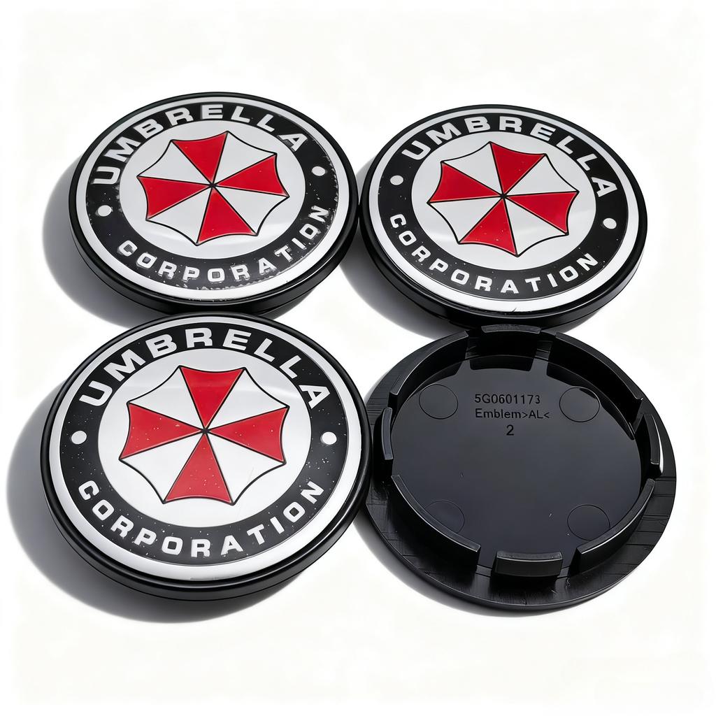 4pcs Umbrella Logo Emblem Badge Car Wheel Center Caps 65MM Clips 56MM Wheels Hub Cap Rim Hubcaps Dust Cover Replace Accessories