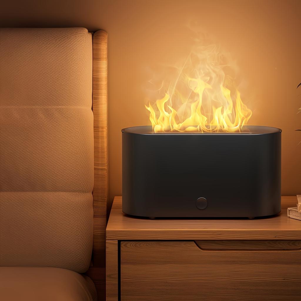 1PC Colorful Gradual Change Flame Aromatherapy Machine Humidifier Essential Oil Diffuser Home Office USB