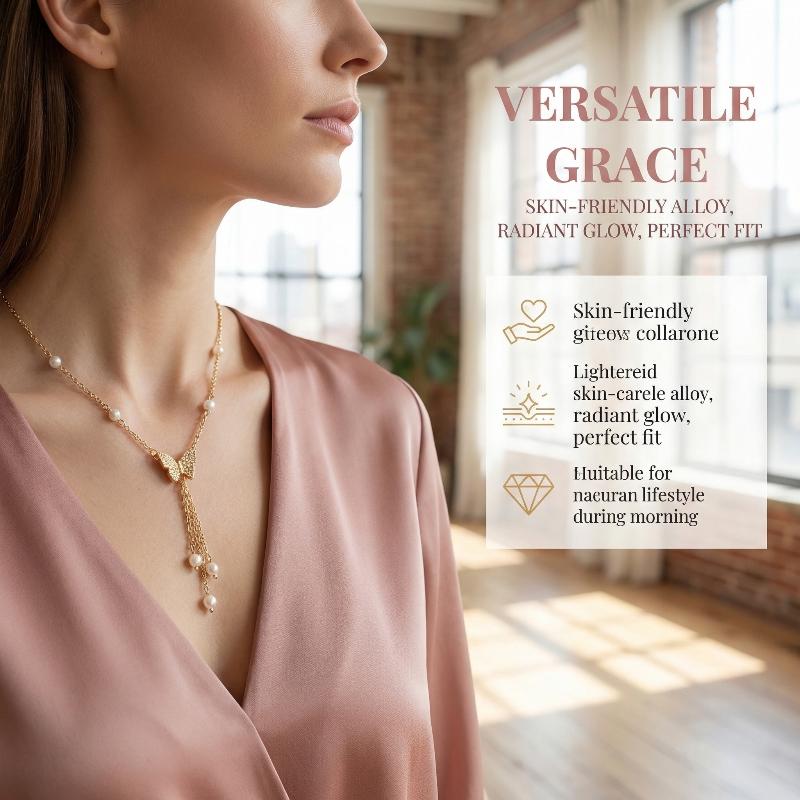 Shiny Pearl Butterfly Necklace Crystal Pendant Collar Chain Necklace Ladies Wedding Party Jewelry Gift