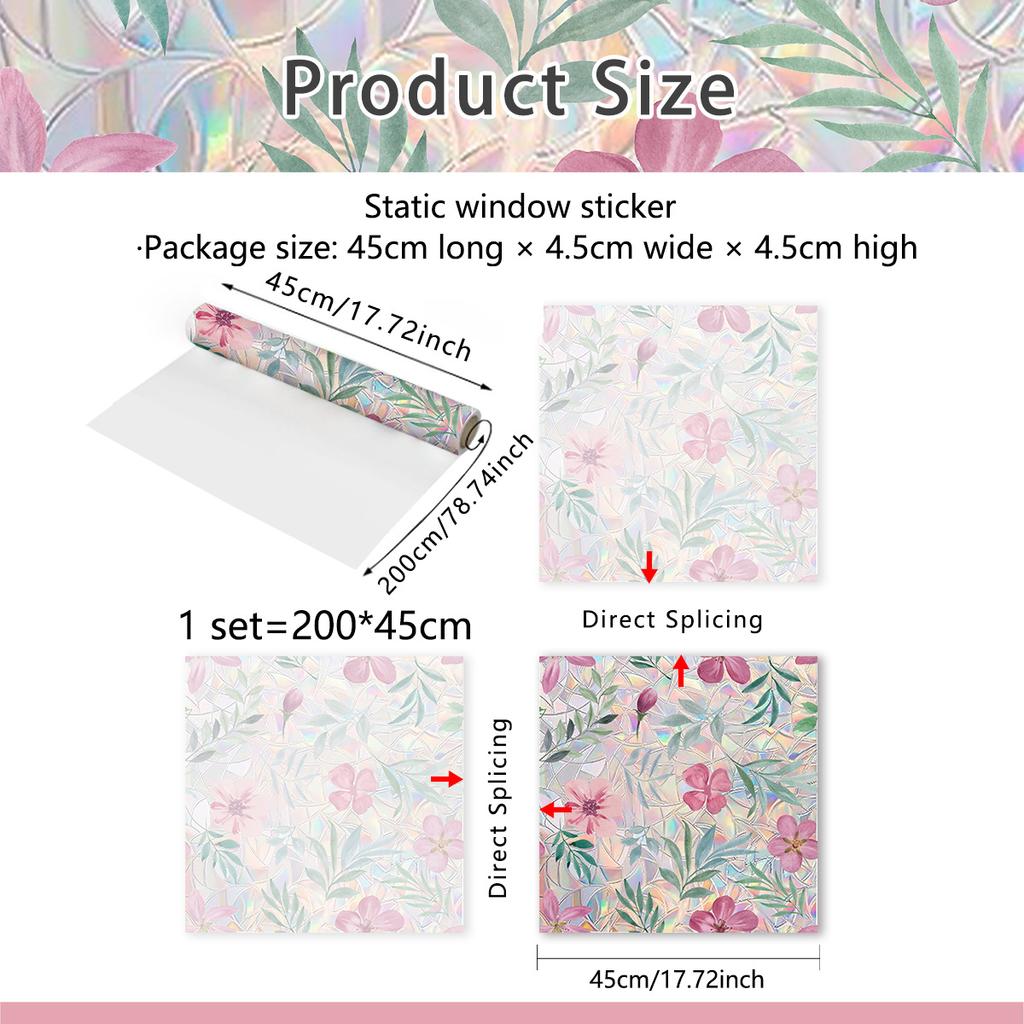 A Variety Of Colorful Flowers, Colorful Sunlight Electrostatic Stickers, Double-Sided Visual Window Glass Decorative Wall Stickers