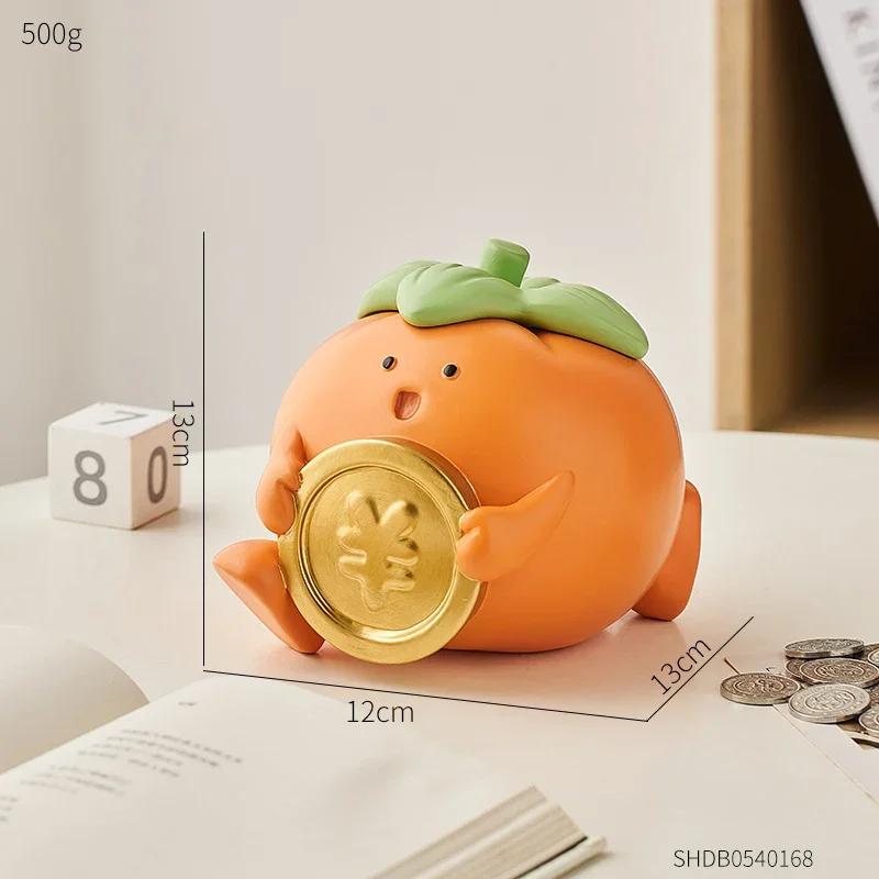 

Художественный Домашний Декор Хурма Копилка Интерьер Прикроватная Тумбочка Украшение Скандинавский Простой Офисный Стол Смола Коробка для Экономии Денег Поделки