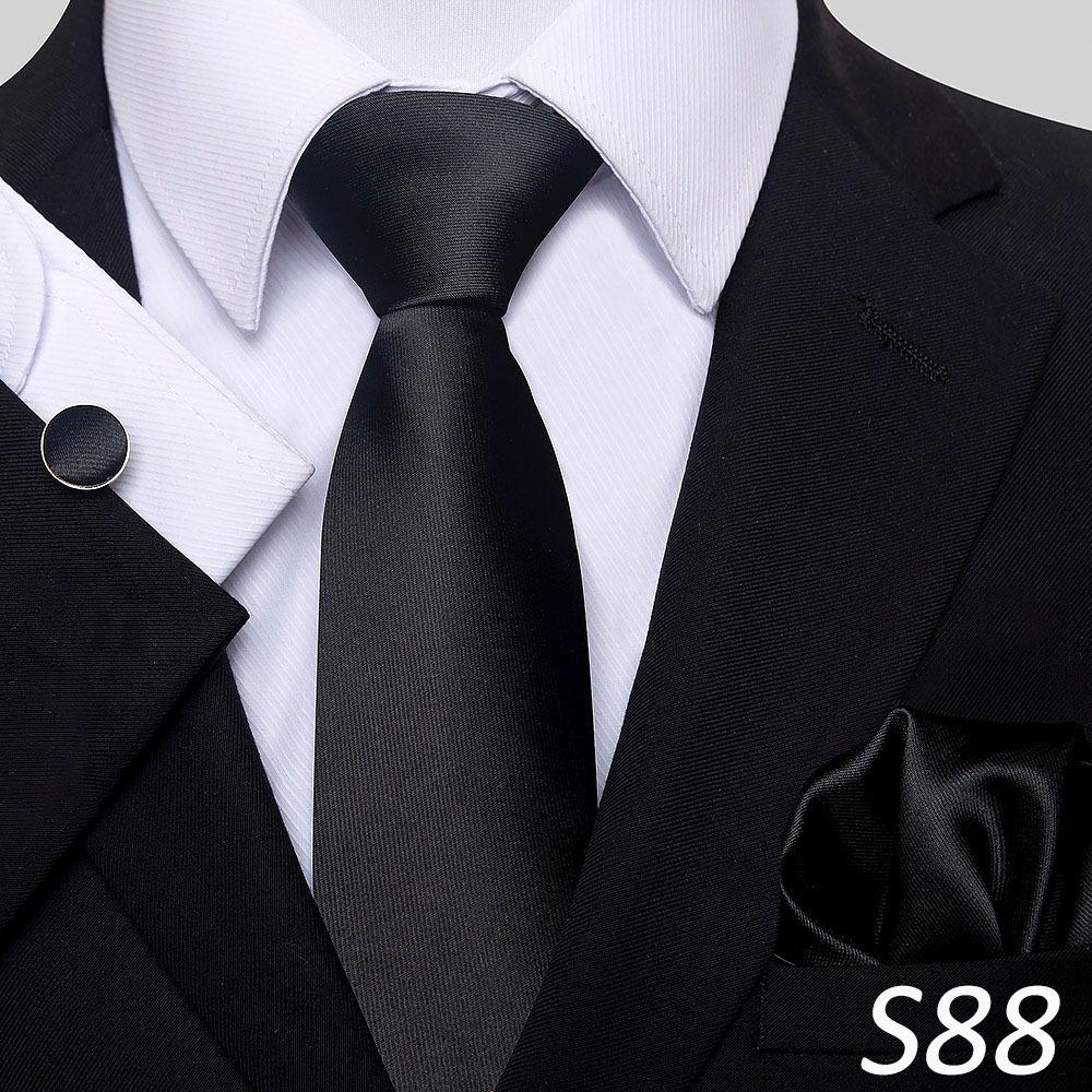 Men'S Tie Three-Piece Set Striped Flower Series Shang Tie