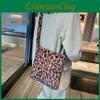 Adorable Leopard Print Plush Handheld Crossbody Bag For Women In Soft Brown Color
