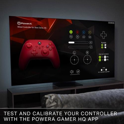 [2 Year Warranty] Powera Wired Controller Xbox Series X|s Xbox One Pc for Windows 10/11  Official Licensed  1519366-01 Red Double Vibration Function