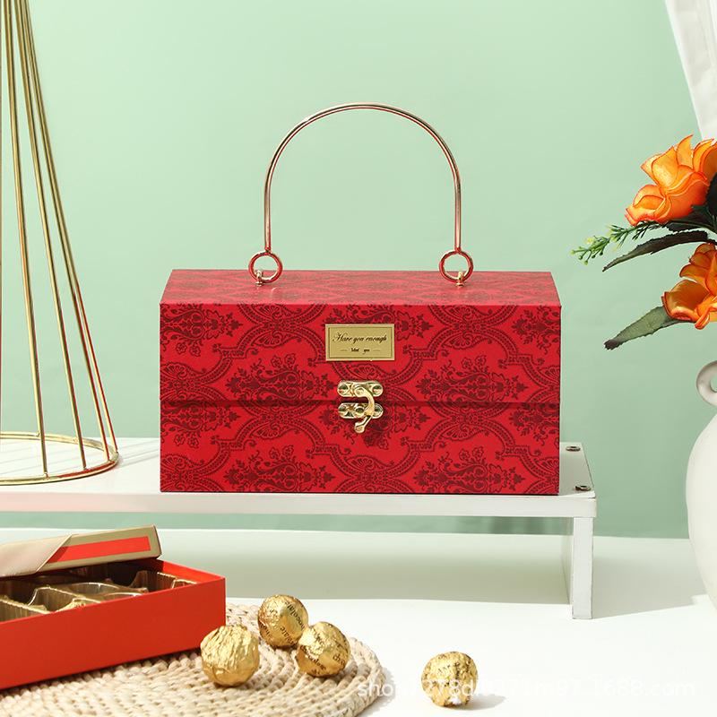 Forest Style Luxury Dragon Boat Festival Gift Box with Metal Handle