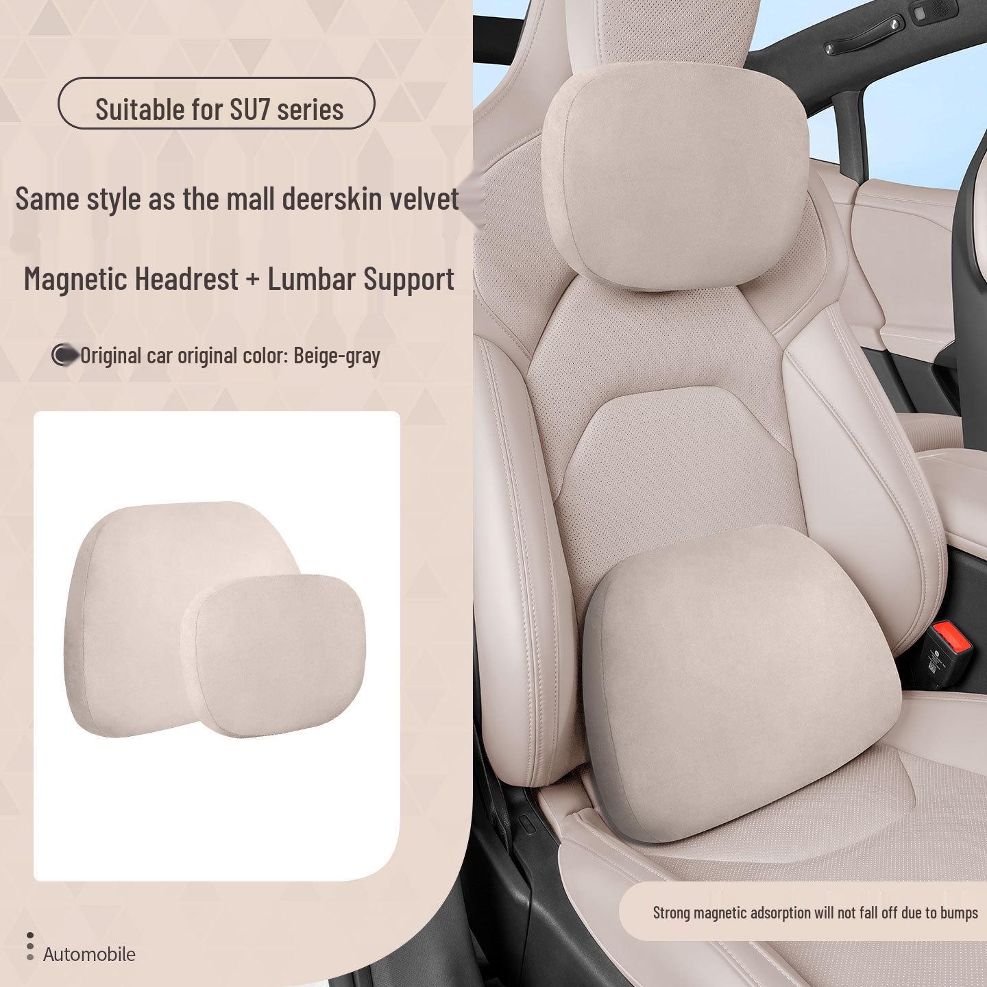 Xiaomi SU7 Magnetic Headrest Neck Pillow - Soft Car Seat Cushion for Sleeping and Neck Protection