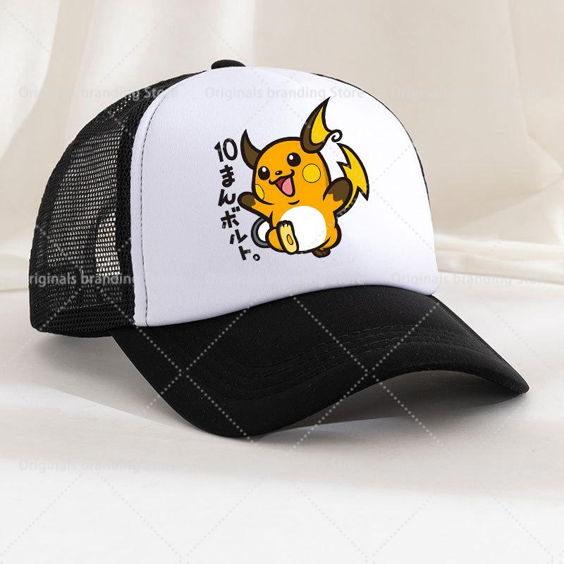 Summer Baseball Cap Cartoon Anime Figure Pokemoned Print Hat Boy Girl Breathable Kid Hat HipHop NetCap Kawaii Kids Toy Gift