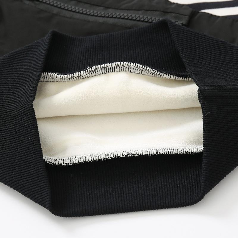 Autumn and Winter Boys Striped Fleece Sweater Striped Round Neck Medium Children's Top Casual Fleece Long-sleeved Top