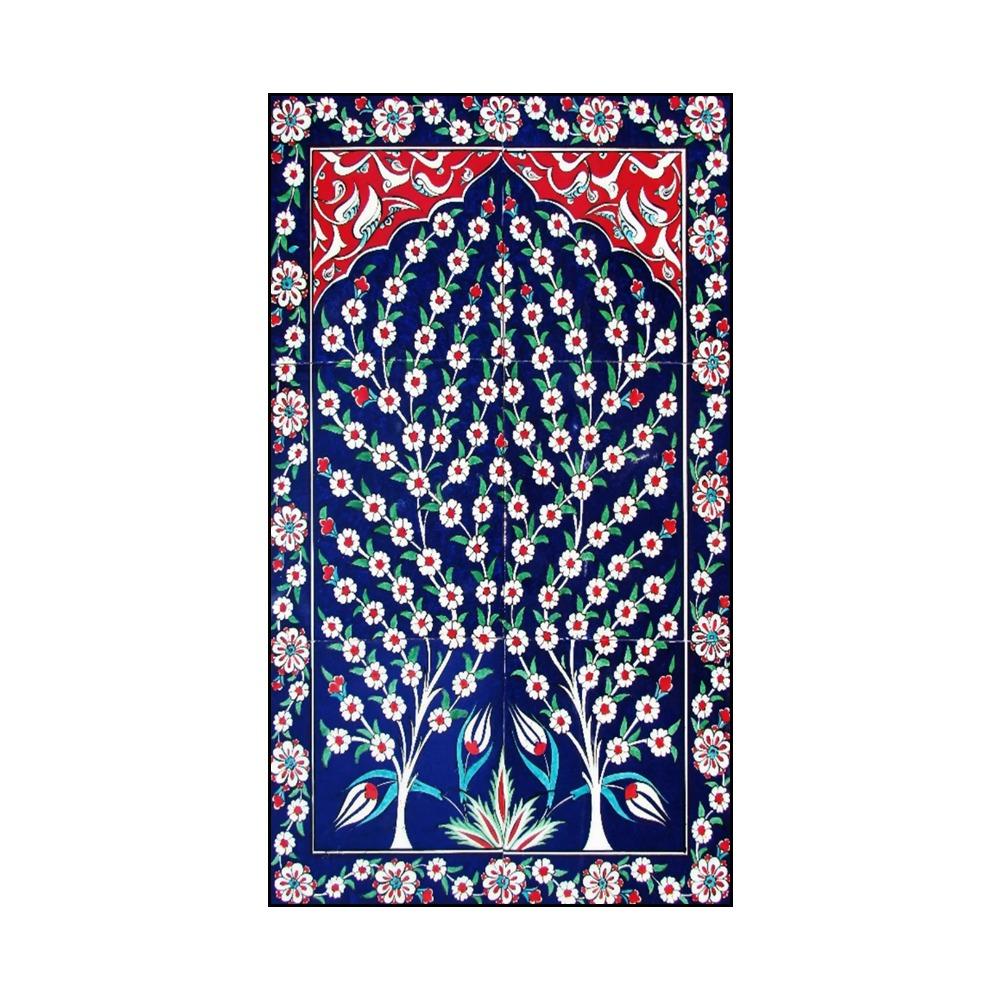 Turkish Tile Tree of Life Watercolor Painting Prints Traditional Ottoman Floral Wall Art Picture Canvas Poster Home Decor