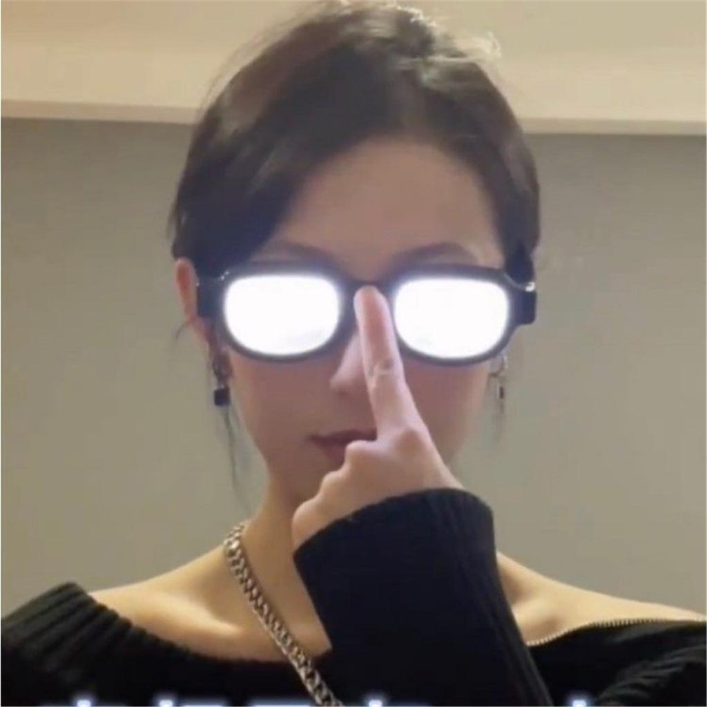 Anime Enthusiasts LED Glasses Carnival Christmas Glasses Photo Props Glowing Light up Eyewear Teens Adult Christmas Gift