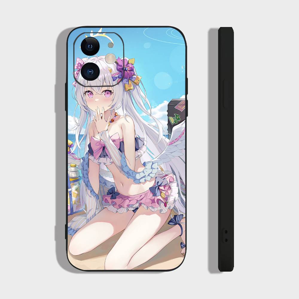 Shirasu Azusa Anime Games Blue Archive Phone Case For IPhone 17 Air 16 15 14 13 Pro Max 11 12 Black Silicone Cover