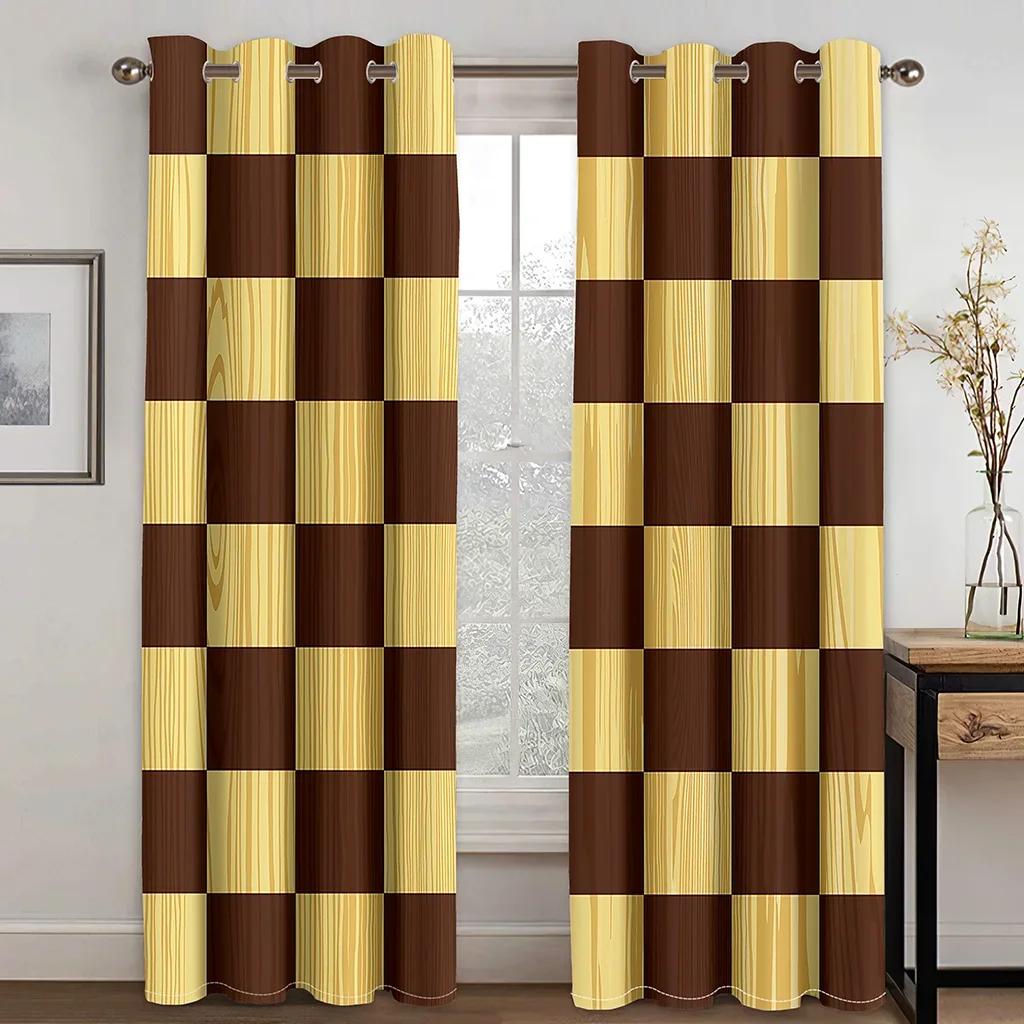 3D Black White Abstract Geometric Blocks Cube Red Window Curtains For Living Room Kids Bedroom Bathroom Kicthen Door Home Decor2